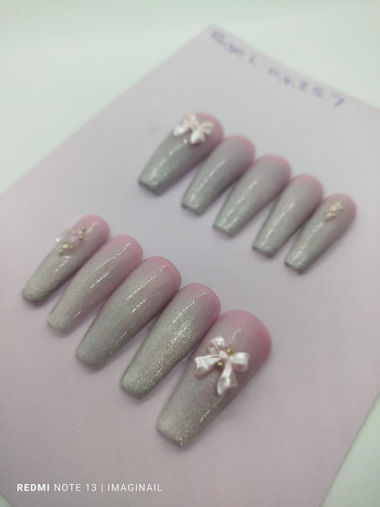 Pink and Silver ombre, Size L
