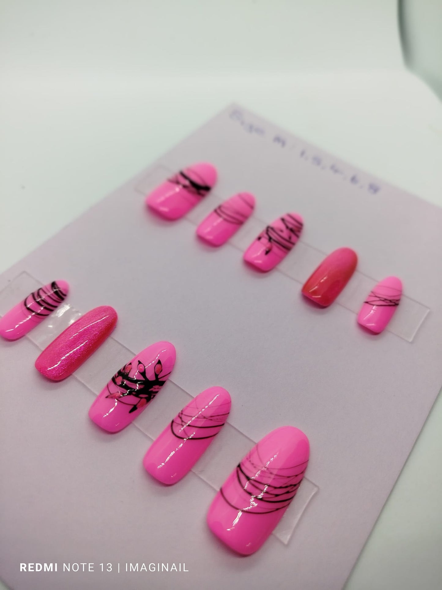 Neon Pink Floral cat-eye set, Size M
