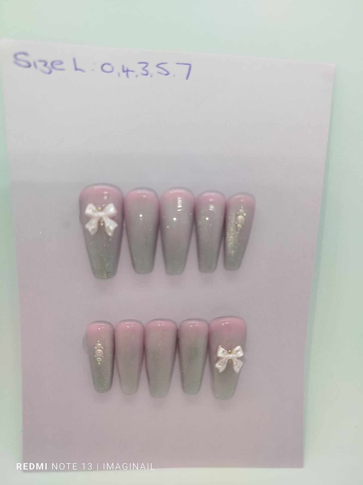 Pink and Silver ombre, Size L