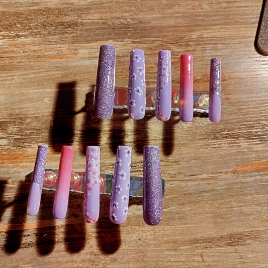 Lilac dream press on nails x-long
